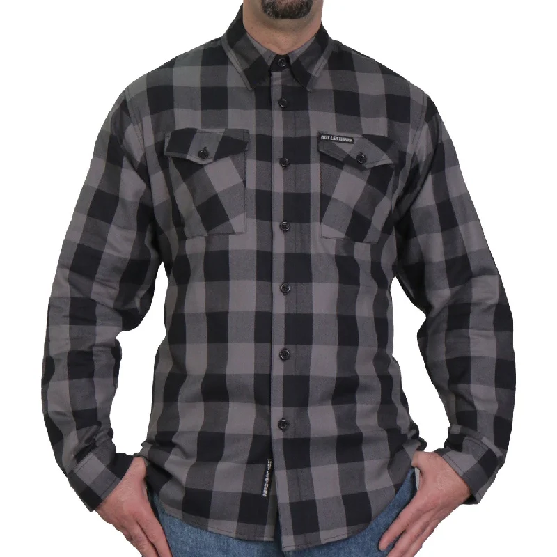 Practical Looks Simple Jeans Hot Leathers FLM2001 Men's Black and Gray Long Sleeve Flannel Shirt Practical Looks Simple Jeans Hot Leathers FLM2001 Men's Black and Gray Long Sleeve Flannel Shirt