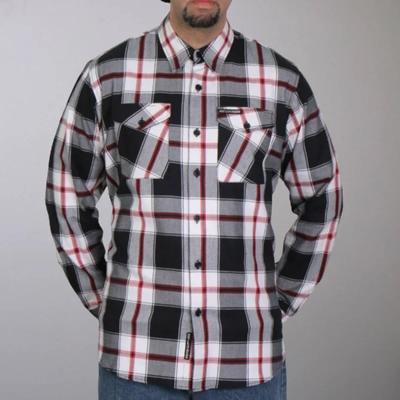 Comfy Styles Comfortable Jeans Hot Leathers FLM2003 Men's Black White and Red Long Sleeve Flannel Shirt Comfy Styles Comfortable Jeans Hot Leathers FLM2003 Men's Black White and Red Long Sleeve Flannel Shirt