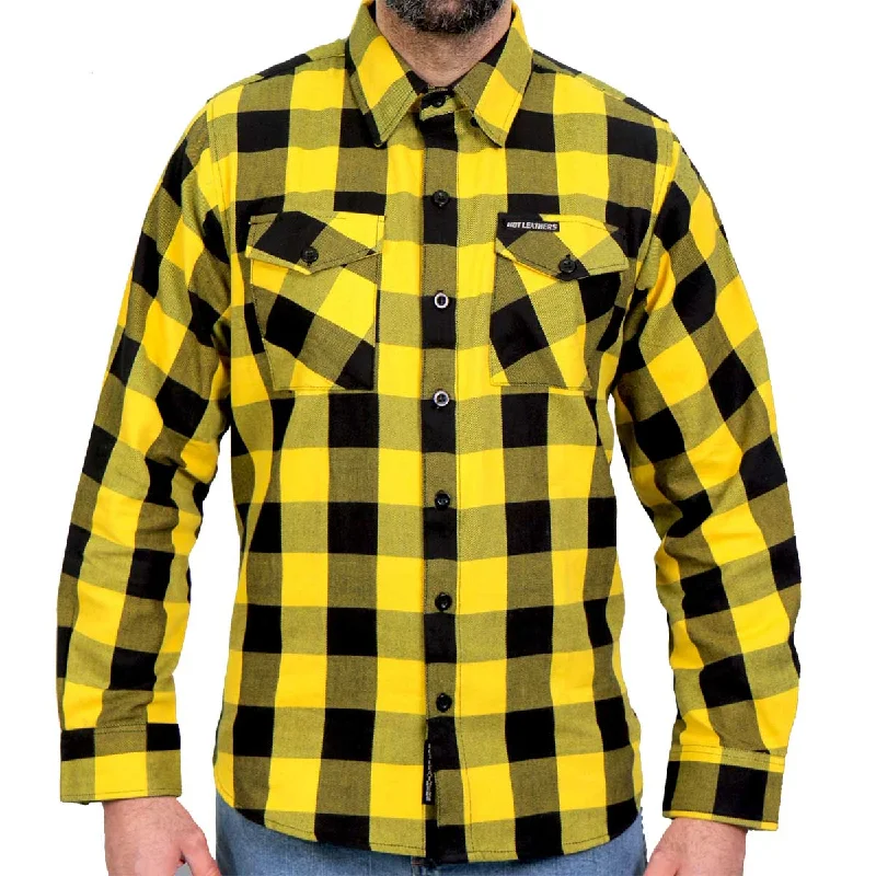 Cool Casuals Simple Shirts Hot Leathers FLM2014 Men's Gold and Black Flannel Long Sleeve Shirt Cool Casuals Simple Shirts Hot Leathers FLM2014 Men's Gold and Black Flannel Long Sleeve Shirt
