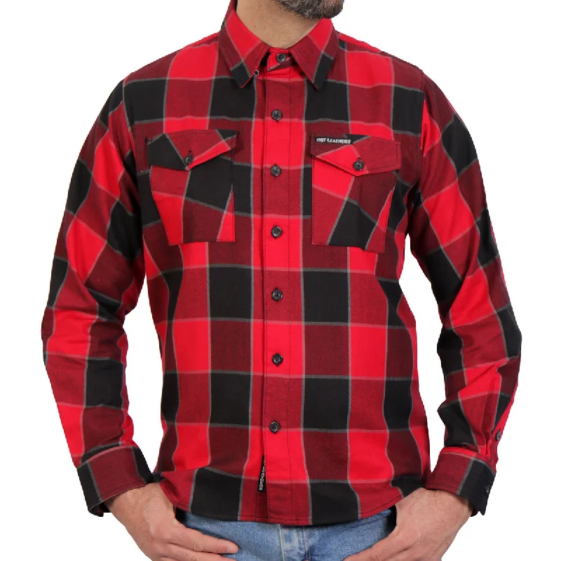 Stylish Layers Smart Accessories Hot Leathers FLM2019 Men's Red Black and Gray Long Sleeve Flannel Shirt Stylish Layers Smart Accessories Hot Leathers FLM2019 Men's Red Black and Gray Long Sleeve Flannel Shirt