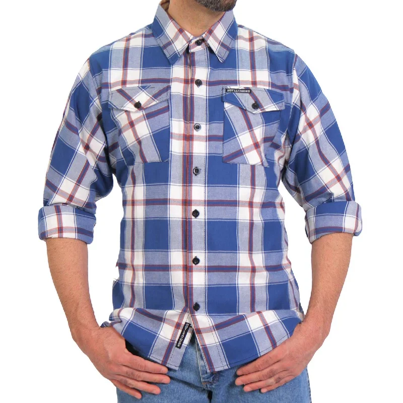 Versatile Outfits Everyday Footwear Hot Leathers FLM2025 Men's Blue, White and Red Flannel Long Sleeve Shirt Versatile Outfits Everyday Footwear Hot Leathers FLM2025 Men's Blue, White and Red Flannel Long Sleeve Shirt