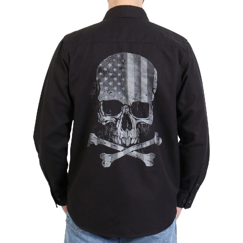Smart Outfits Warm Sweaters Hot Leathers FLM2113 Men's Black Flag Skull Long Sleeve Flannel Shirt Smart Outfits Warm Sweaters Hot Leathers FLM2113 Men's Black Flag Skull Long Sleeve Flannel Shirt