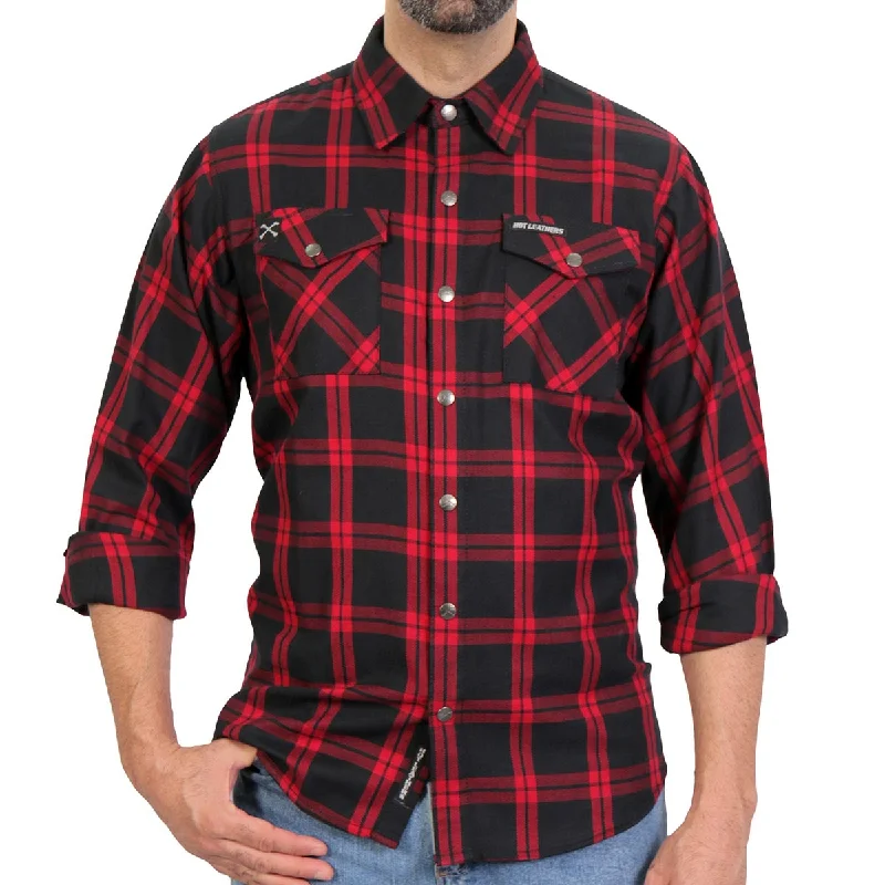 Comfortable Knitwear Cool T-shirts Hot Leathers FLM3001 Men's Red and Black Long Sleeve Flannel Shirt Comfortable Knitwear Cool T-shirts Hot Leathers FLM3001 Men's Red and Black Long Sleeve Flannel Shirt