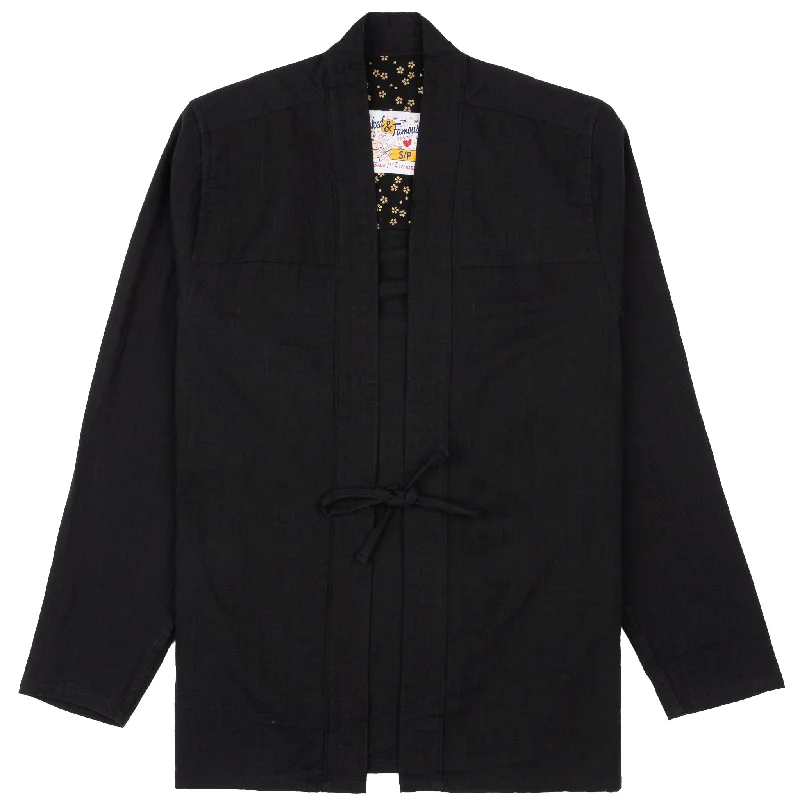 Cool Gear Practical Hoodies Kimono Shirt - Double Weave Gauze - Black
