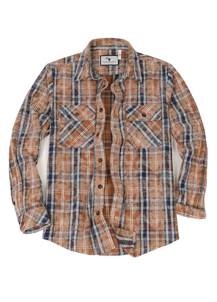 Stylish Looks Active Gear Men's Acid Washed Plaid Flannel Shirt,Midweight 100% Cotton Stylish Looks Active Gear Men's Acid Washed Plaid Flannel Shirt,Midweight 100% Cotton