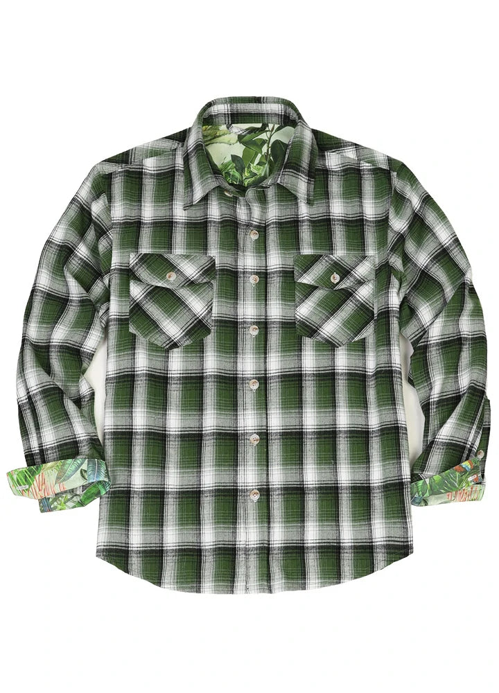 Modern Apparel Bold Pants Men's Wildlife Adventure Flannel Plaid Shirt