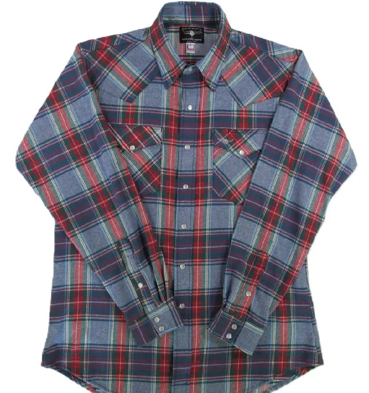 Cool Streetwear Everyday Jackets Men's Flannel Western Shirt - Chambray Plaid