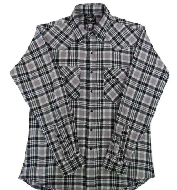 Everyday Jackets Sporty Accessories Men's Flannel Western Shirt - Cloud Gray Plaid