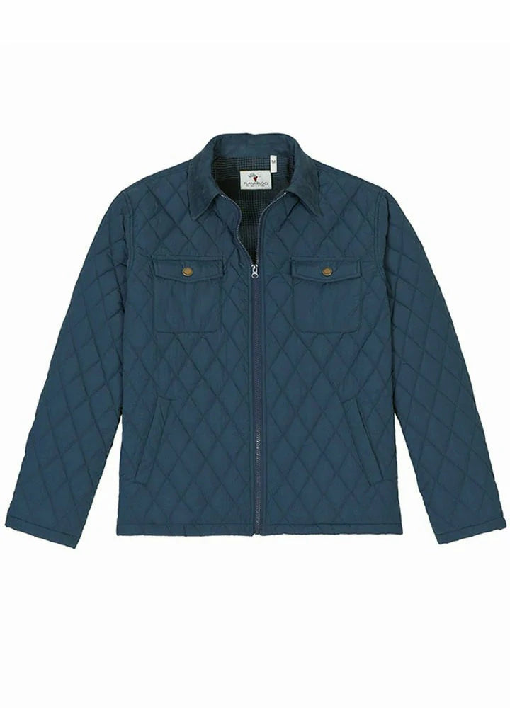 Functional Tops Comfortable Wardrobe Men's Zip Up Lightweight Quilted Shirt Jacket with Flannel Lining Functional Tops Comfortable Wardrobe Men's Zip Up Lightweight Quilted Shirt Jacket with Flannel Lining
