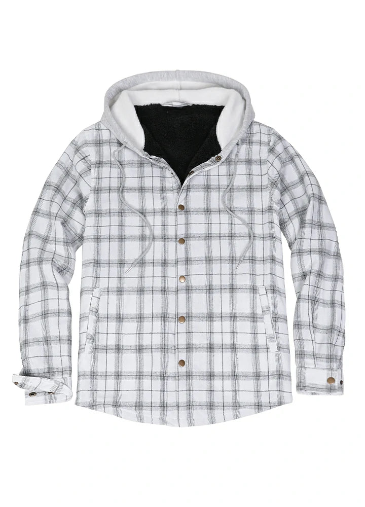 Warm Essentials Stylish Accessories Men's Hooded Flannel Shirt Jacket,Snap Front,Sherpa-Lined Plaid Warm Essentials Stylish Accessories Men's Hooded Flannel Shirt Jacket,Snap Front,Sherpa-Lined Plaid