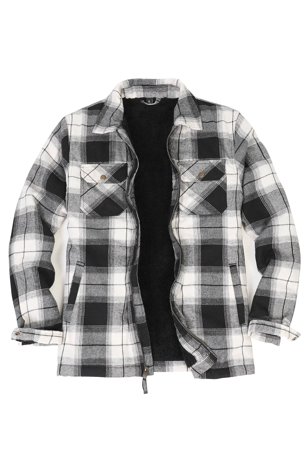 Versatile Knitwear Minimalist Jackets Men's Matching Family Fleece Lined Black White Shacket Versatile Knitwear Minimalist Jackets Men's Matching Family Fleece Lined Black White Shacket