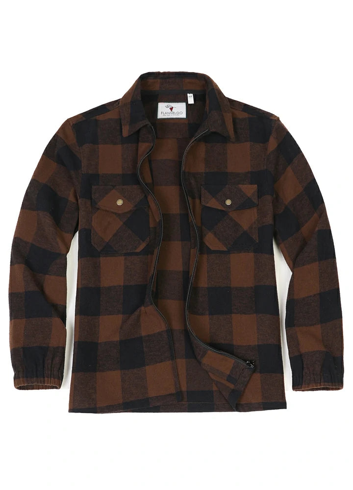 Street-Friendly Wear Trendy Sweatshirts Men's Full Zip Up Plaid Jacket