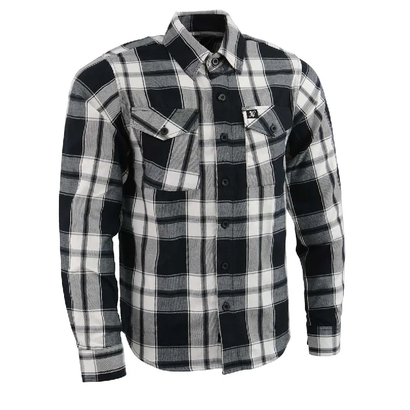 Laid-Back Wear Casual Jackets Milwaukee Leather Men's Flannel Plaid Shirt Black and White Long Sleeve Cotton Button Down Shirt MNG11644 Laid-Back Wear Casual Jackets Milwaukee Leather Men's Flannel Plaid Shirt Black and White Long Sleeve Cotton Button Down Shirt MNG11644