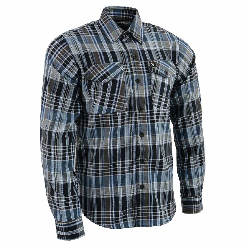 Comfortable Shirts Functional Pants Milwaukee Leather Men's Flannel Plaid Shirt Black and White with Blue Long Sleeve Cotton Button Down Shirt MNG11626 Comfortable Shirts Functional Pants Milwaukee Leather Men's Flannel Plaid Shirt Black and White with Blue Long Sleeve Cotton Button Down Shirt MNG11626