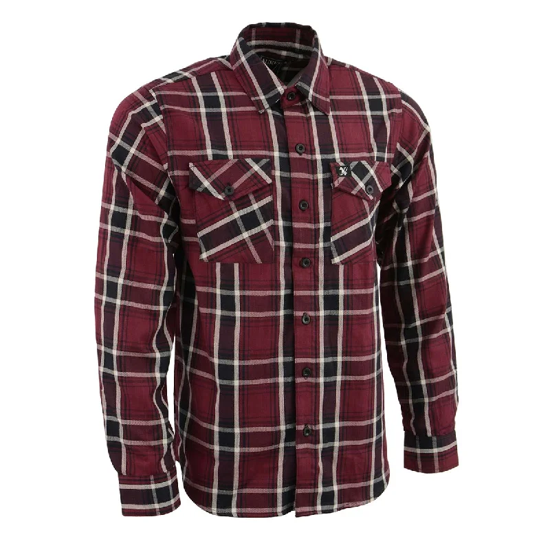 Casual Essentials Urban Footwear Milwaukee Leather Men's Flannel Plaid Shirt Maroon Black and White Long Sleeve Cotton Button Down Shirt MNG11640 Casual Essentials Urban Footwear Milwaukee Leather Men's Flannel Plaid Shirt Maroon Black and White Long Sleeve Cotton Button Down Shirt MNG11640