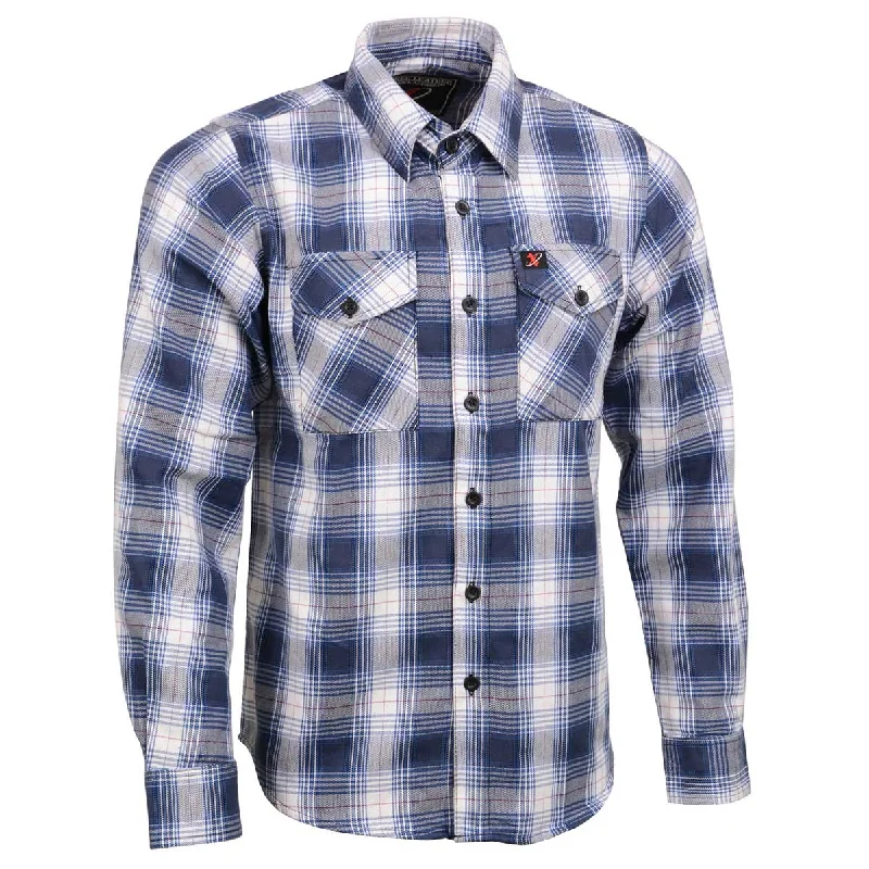 Weekend Wear Casual Jackets Milwaukee Leather MNG11650 Men's Blue and White Long Sleeve Cotton Flannel Shirt Weekend Wear Casual Jackets Milwaukee Leather MNG11650 Men's Blue and White Long Sleeve Cotton Flannel Shirt