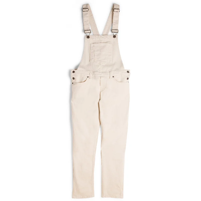 Sporty Trends Cozy Outerwear Straight Leg Overalls - Natural Seed Denim