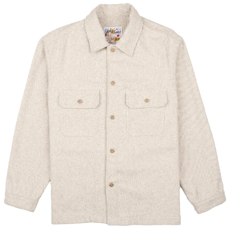 Relaxed Looks Functional Shirts Over Shirt - Triple Yarn Twist Brushed Flannel - Ivory