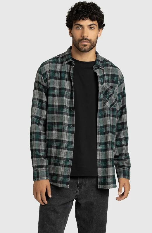 Pine Green Plaid Flannel Shirt