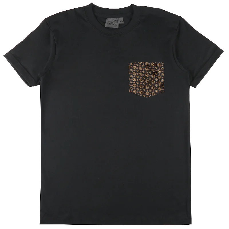 Cool Casuals Casual Sneakers Pocket Tee - Black - Medallions Print