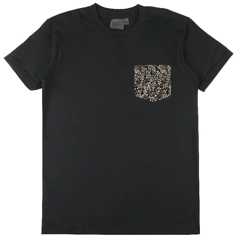 Laid-Back Wear Comfortable Hoodies Pocket Tee - Black - Nuts And Berries