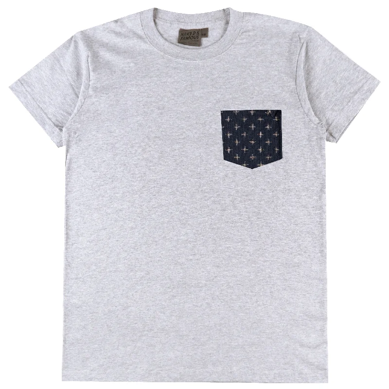 Stylish Looks Stylish Shorts Pocket Tee - Heather Grey  - Kimono Plus
