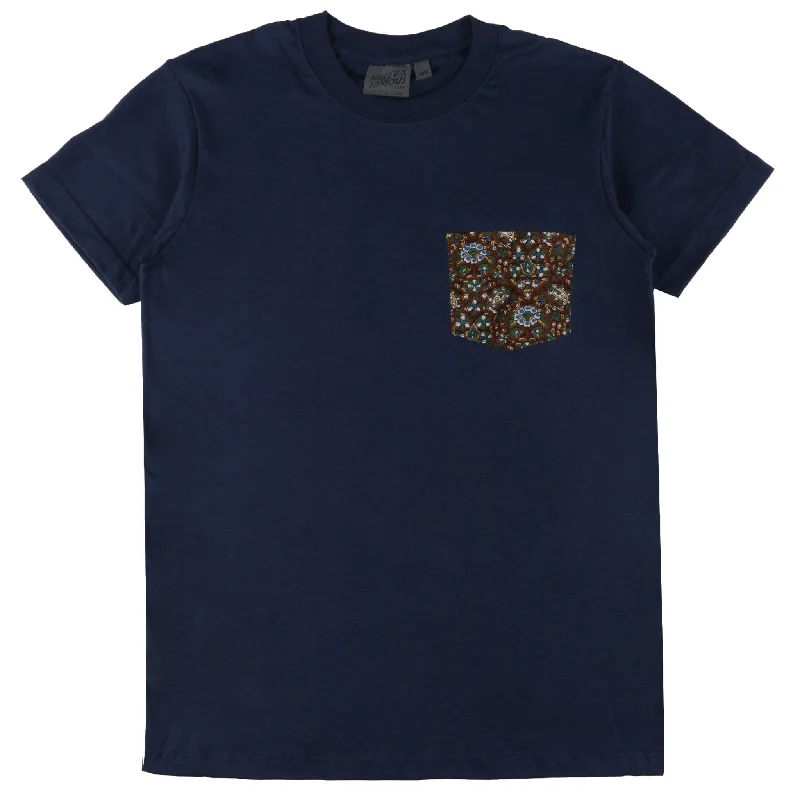 Stylish Tops Stylish Casuals Pocket Tee - Navy + Bandana Cloth - Brown