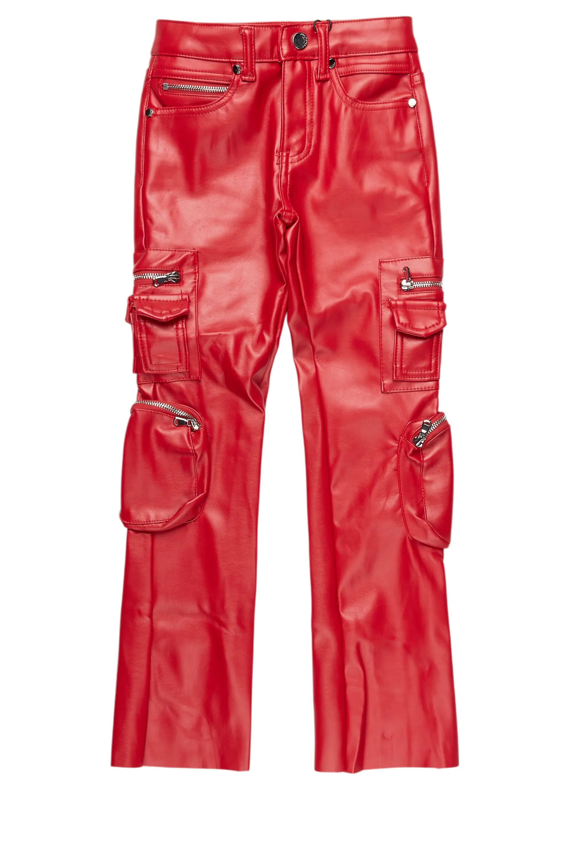 Boys Sutton Red  PU Leather Jean