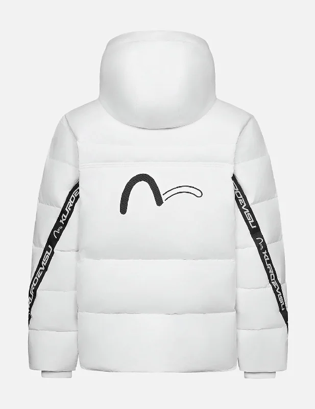 Casual Knitwear Stylish Hoodies Seagull Print and Logo Tape Regular Fit Down Jacket