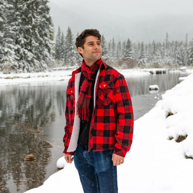 Urban Style Smart Jeans Sherpa Lined Flannel Shirt Mens Large Buffalo Check