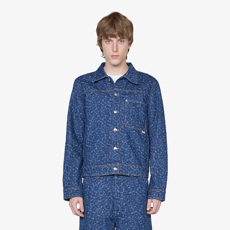 Effortless Gear Summer Outfits Straight Denim Jacket Laser Print