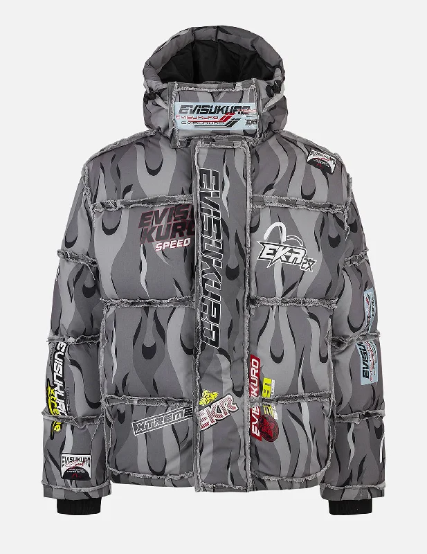 Everyday Comfort Stylish Shorts Tear-Away Racing Camouflage Oversized Down Jacket