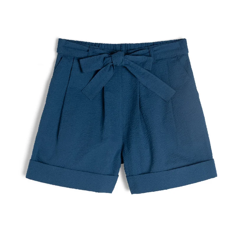 Classic Pieces Stylish Footwear Wide Cuffed Short - Seersucker 40s - Blue