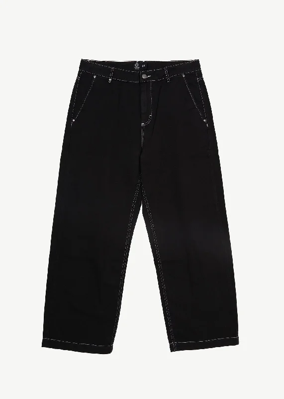 Smart Tops Comfortable Suits AFENDS Mens Pablo - Baggy Pants - Black