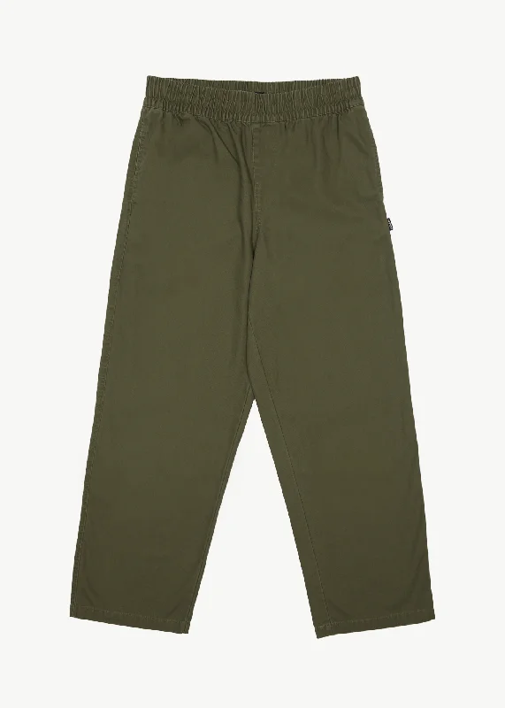 Cozy Pants Warm Hoodies AFENDS Mens Ninety Eights - Recycled Elastic Waist Pant - Military