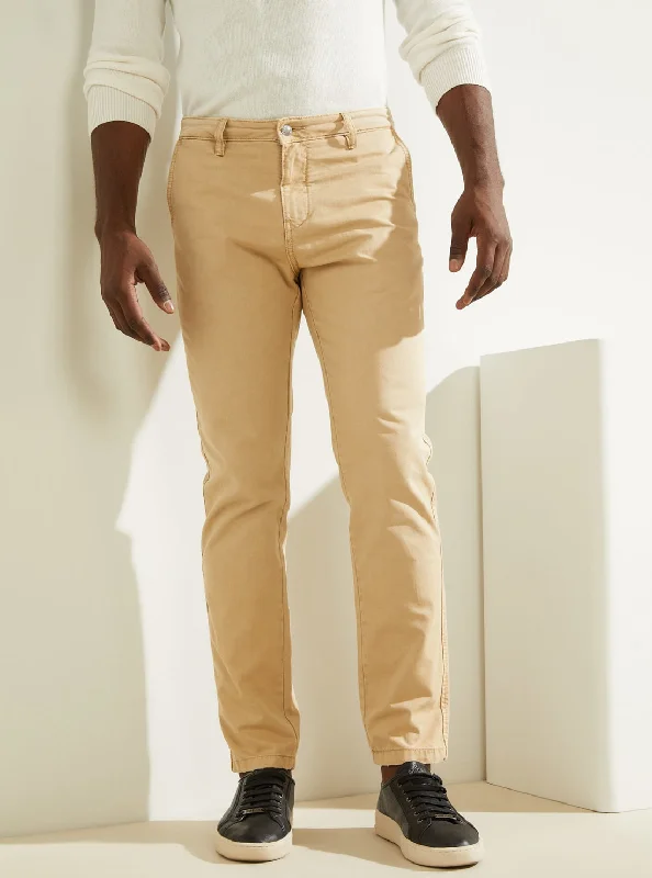 Functional Layers Warm Pants Beige Max Mid-Rise Slim Pants