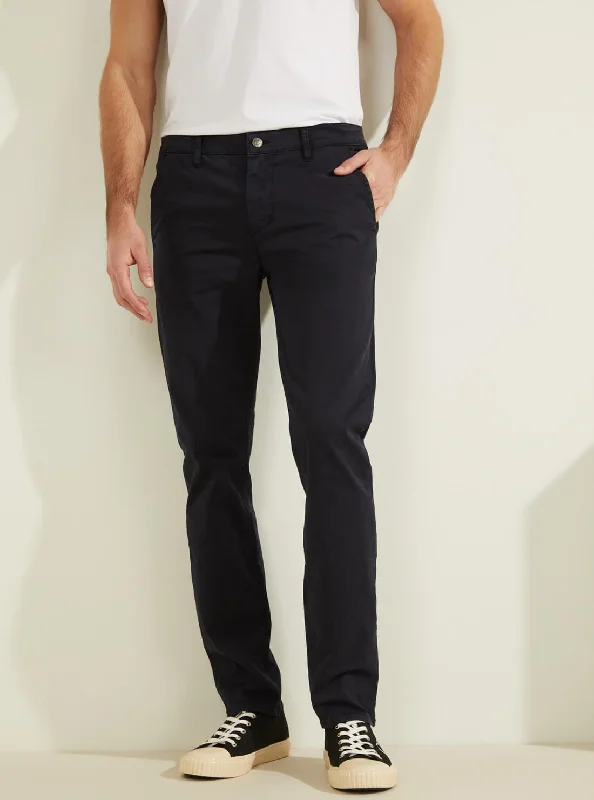 Cool Jackets Trendy Outerwear Deep Navy Slim Fit Lonita Twill Chino Pants