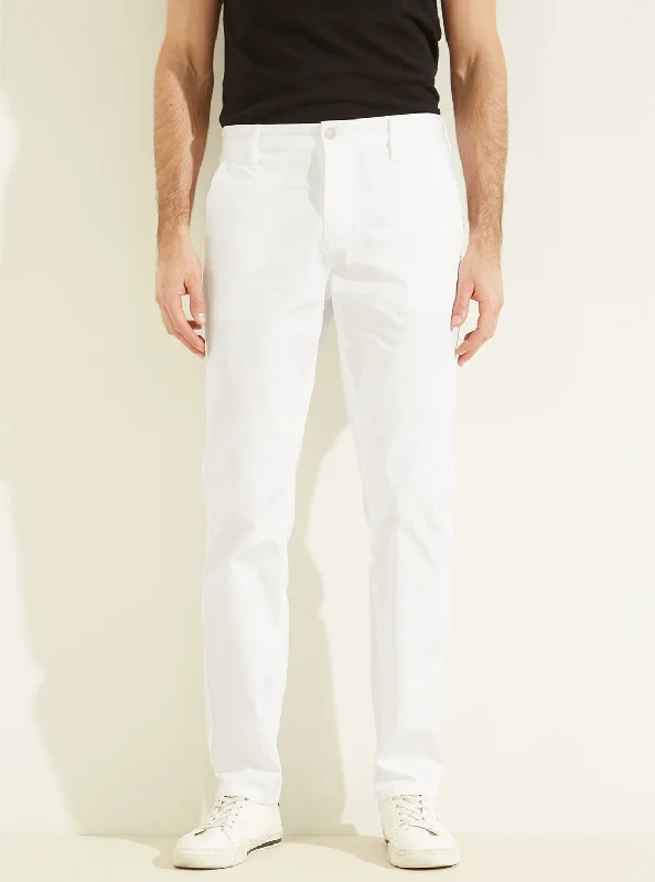 Warm Wear Urban Pants White Robert Stretch Canvas Chino Pants