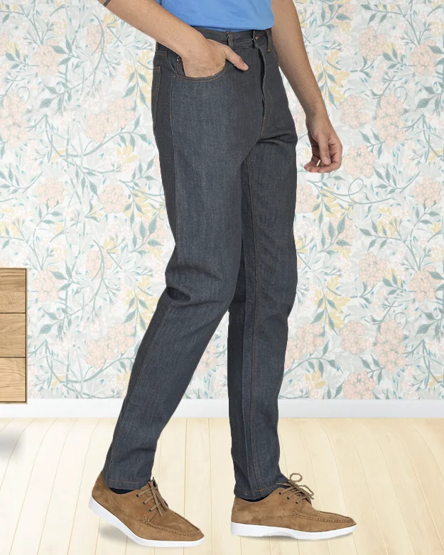 Comfortable Knitwear EZS Luxire Selvedge: Grey Jeans