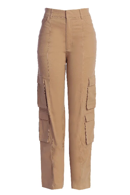 Fashion Comfort Khaki Double Take Cargo Pants