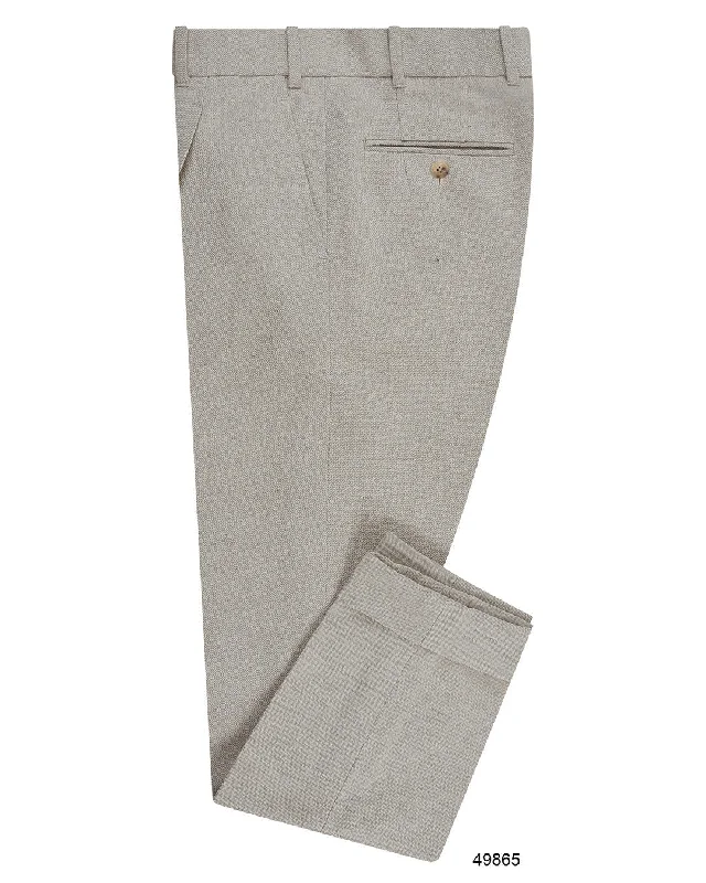 Trendy Apparel Linen Cotton Canvas: Jute Brown High Waisted Pant
