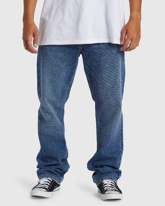 Flexible Styles Mens Modern Wave Aged Straight Fit Jeans