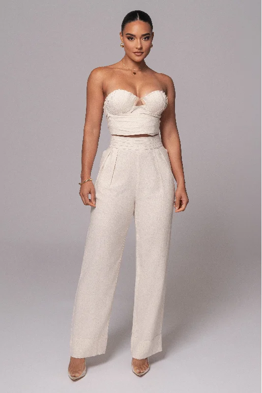 Relaxed Denim Natural Villa Views Linen Trousers