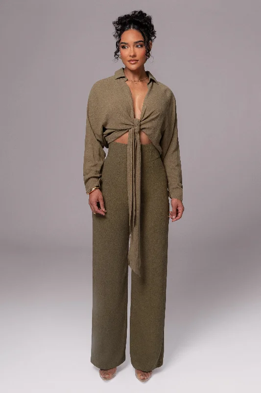 Comfy Outerwear Olive Explorer Linen Pants