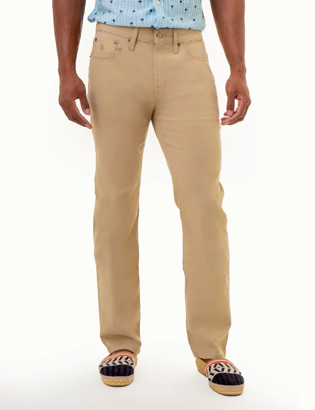 Basic Fashion SLIM STRAIGHT 5 POCKET STRETCH CHINO PANTS