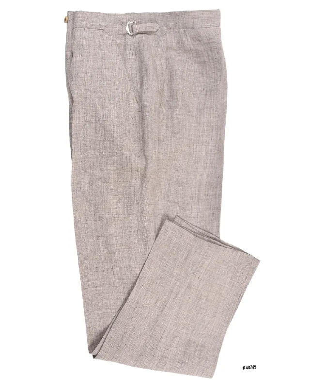 Stylish Looks Solbiati Light Brown Linen Dress Pant
