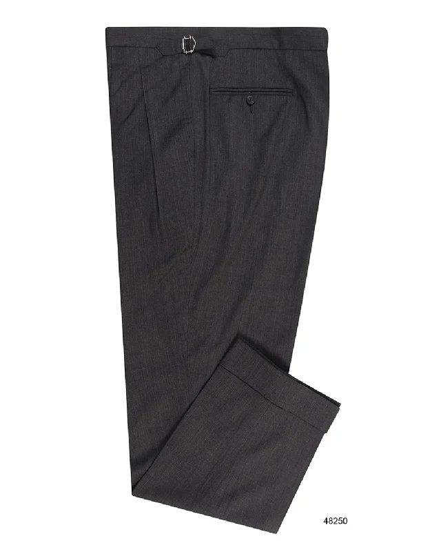 Street Gear Washable Wool Pants: Plain Charcoal Grey High Waisted Pant