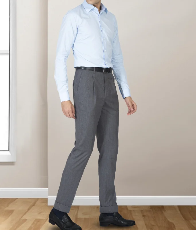 Comfy Hoodies Washable Wool Pants: Plain Mid Grey